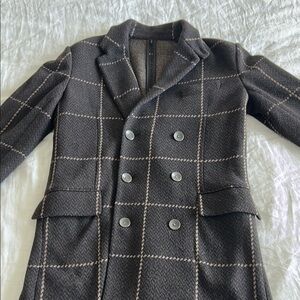 rag & bone Brown Checkered Pea Coat